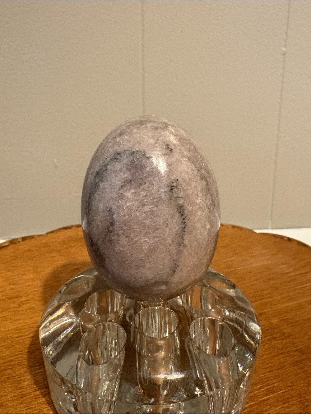 Polished Lavender-Gray Decorative Stone Egg - Home Art Accent
